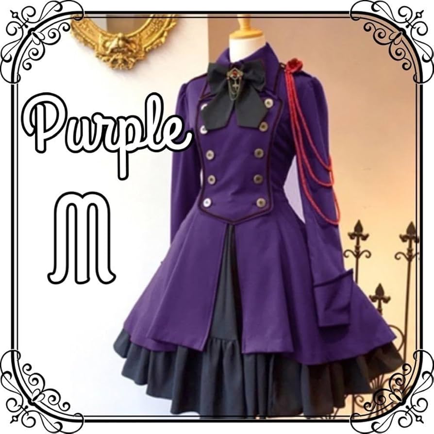 Amazon.co.jp: 膝丈ワンピース 軍服 ロリータ ワンピース